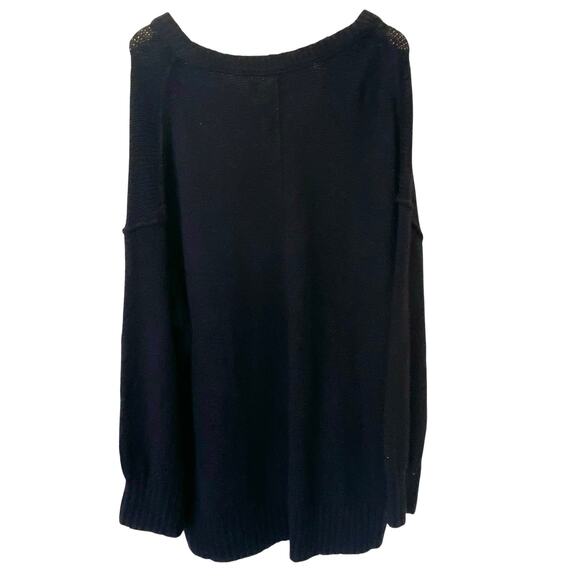 FREE PEOPLE Brookside Tunic Oversized Chunky Sweater in Black, Size X-Large - Picture 6 of 16